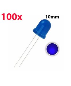 100pcs 10mm 3V 20mA 2Pin 455-465nm LED Diode Bleu