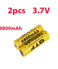 2pcs 3.7V 18650 batteries Li-ion rechargeables 9800mah